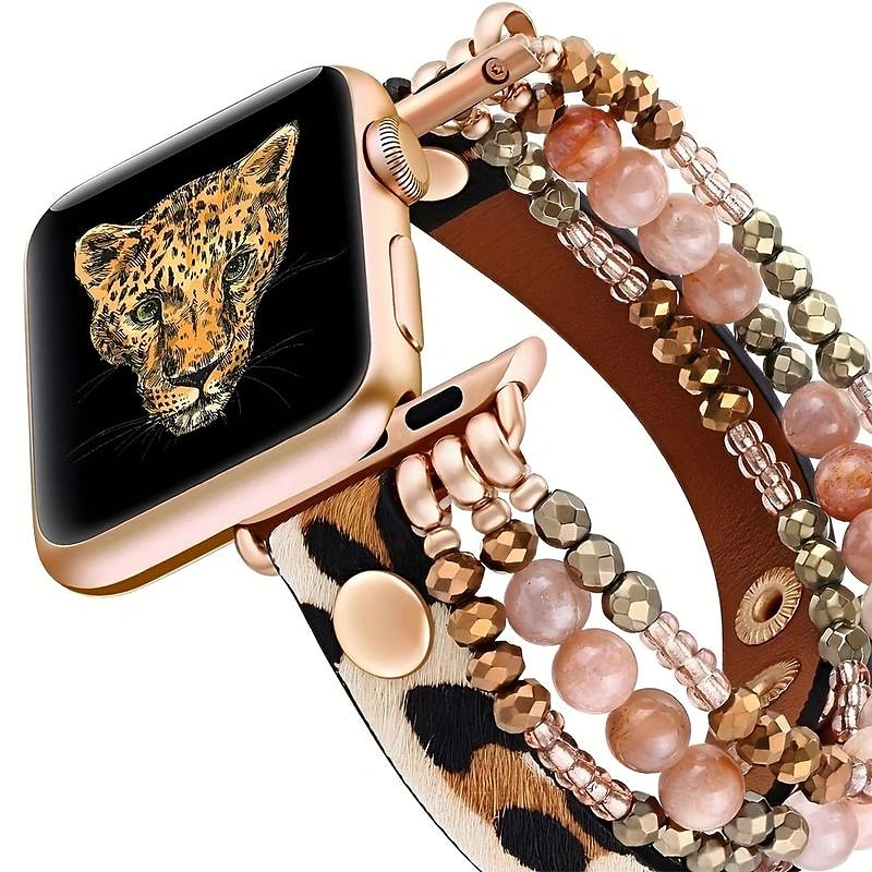 Compatível com Pulseira Apple Watch 38mm 40mm 41mm 42mm 44mm 45mm 49mm Feminino Purpurina Couro PU Contas pulseira de substituição para iwatch Ultra 2 Series 9 8 7 SE 6 5 4 3 2 1 de 2025 por $21.99 –P2