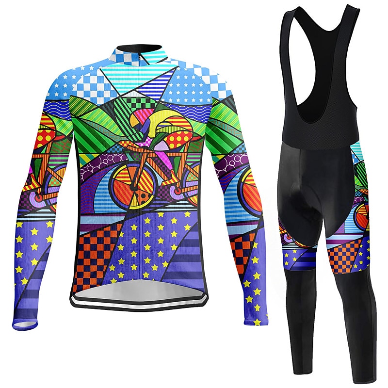 Per uomo Maglia da ciclismo con salopette Manica Lunga Mountain Bike MTB Ciclismo su strada Inverno Autunno Lilla Rosa Blu Grafico Bicicletta Cuscinetto 3D Asciugatura Rapida Tasca Posteriore del 2026 a $25.99 –P11