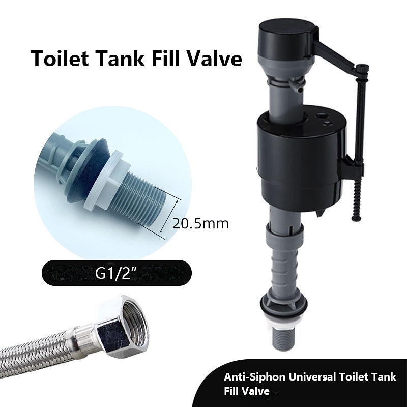 fluidmaster 400a szifonmentes univerzális WC-tartály töltőszelep fekete 2025 - $26.99 –P4