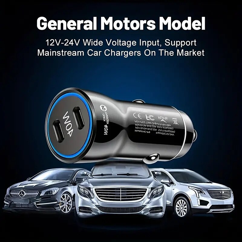 40 W Dual PD Car Charging PDPD Fast Charge 40 W Car Charger New 40 W Dual Type-C Port Charging 2025 - $15.99 –P2