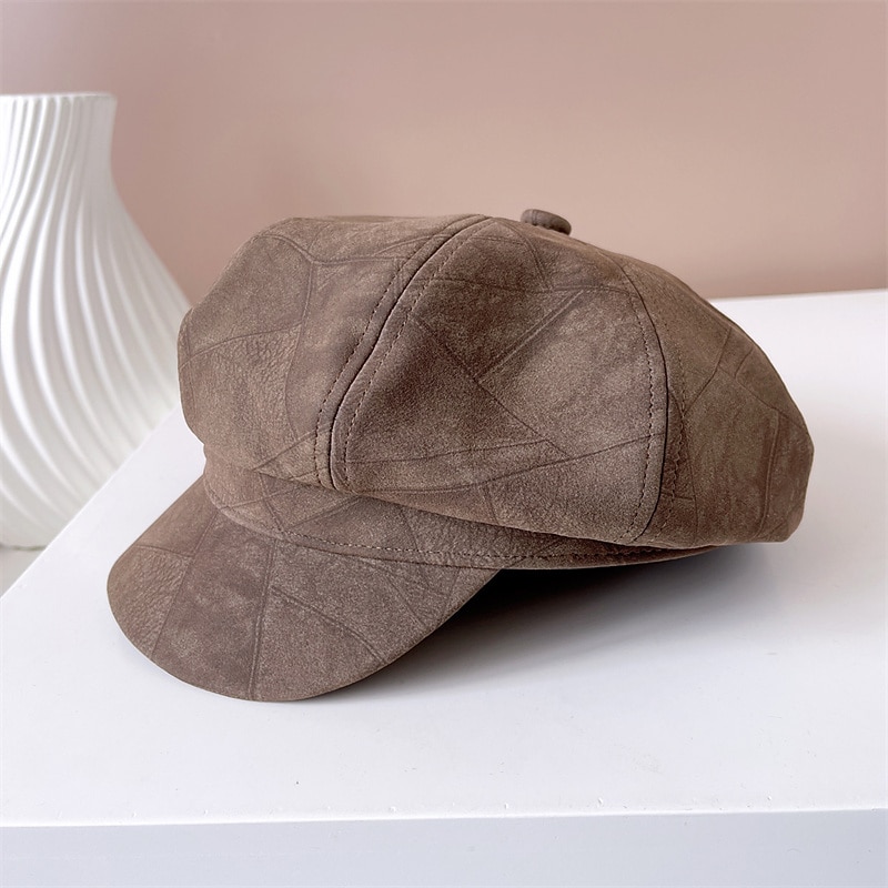 Casquette de béret d'extérieur pour femmes, couleur unie, simple, à la mode, pour filles, chapeaux de winer, chapeau de journal octogonal, automne de 2025 ? $24.99 –P3
