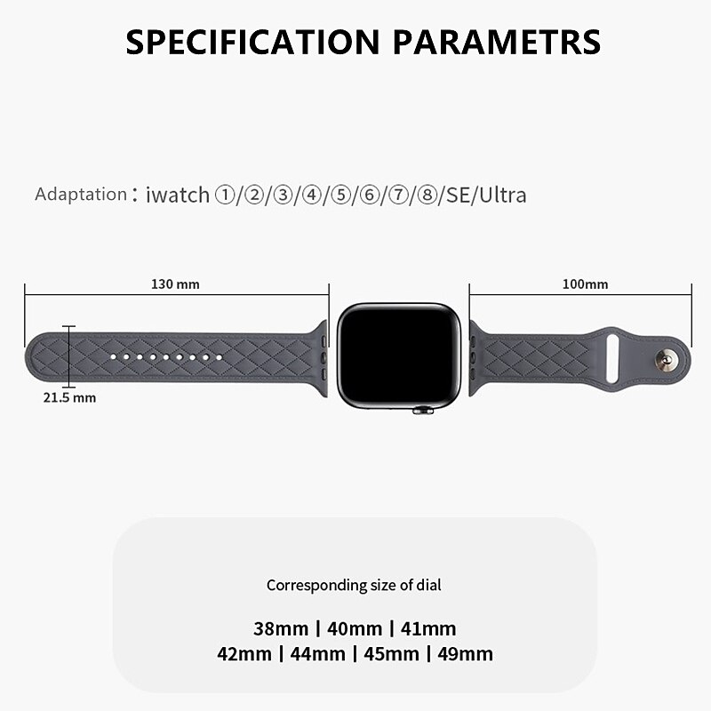 Sport Band Compatible with Apple Watch band 38mm 40mm 41mm 42mm 44mm 45mm 49mm Elastic Rugged Adjustable Silicone Strap Replacement Wristband for iwatch Ultra 2 Series 9 8 7 SE 6 5 4 3 2 1 2025 - $11.99 –P12