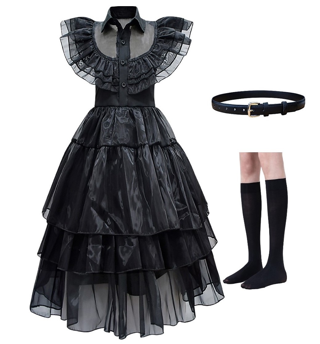 Středa Addams Addamsova rodina středa Šaty Cosplay kostým Punk a gotika Filmové kostýmy for Dámské Dívčí Dospělí Děti Plesová maškaráda 2025 - $41.99 –P1