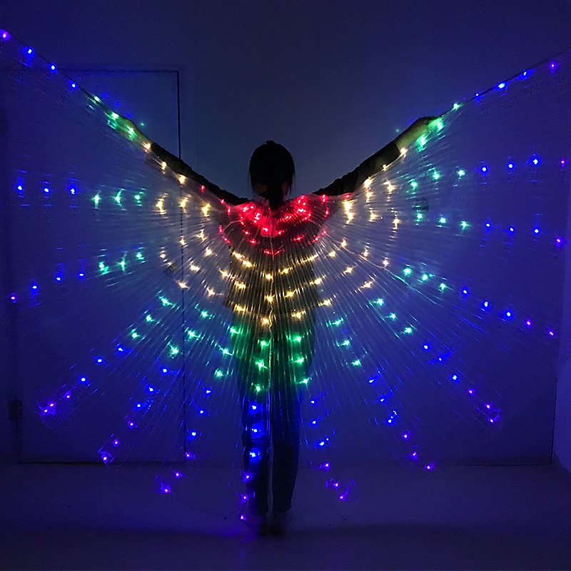 LED Butterfly Glowing Wing Dance Colorful Lighting Glow In the Dark Cloak Performance Costumes with Telescopic Festival Party Carnival Decor Prop 2025 - $59.99 –P1