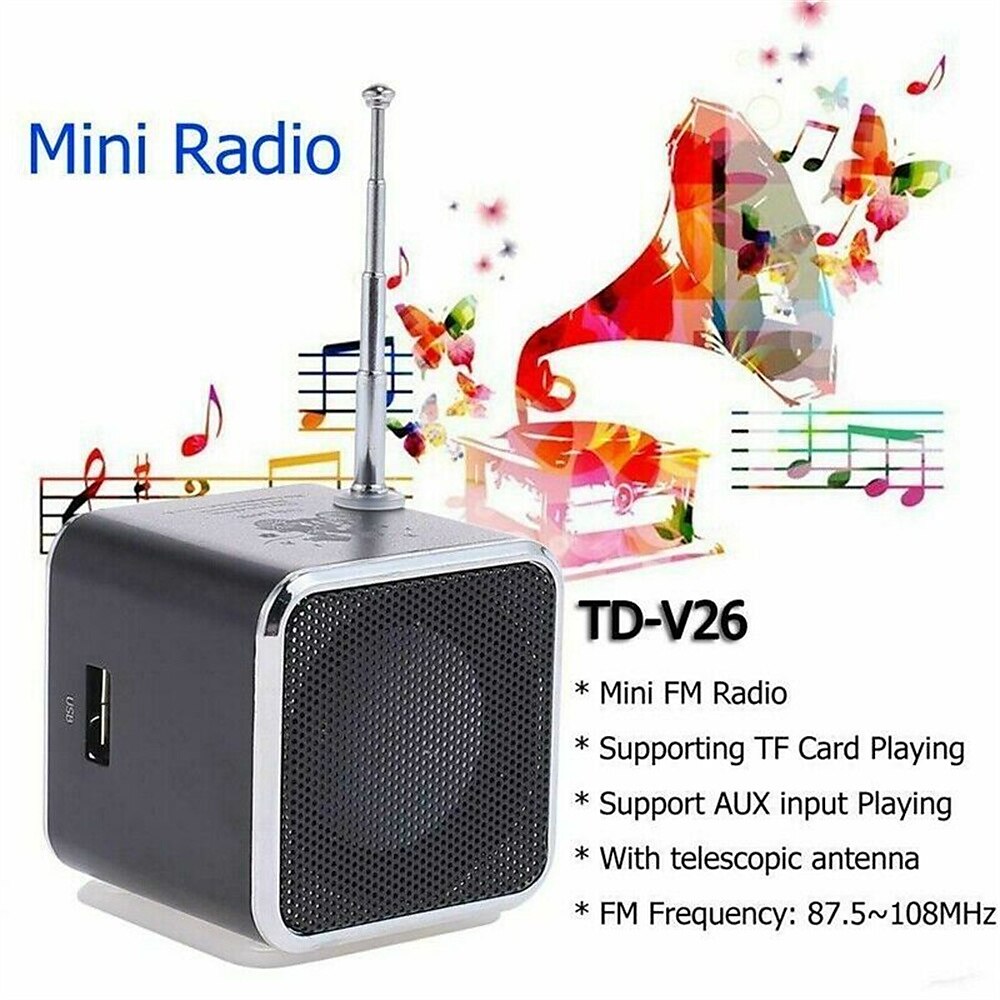 Мини-портативный стерео аудио динамик музыкальный плеер FM-радио tf-карта u поддержка дисков 2025 - $17.99 –P11