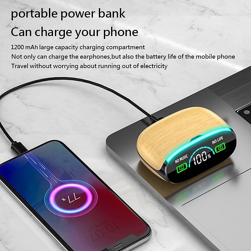M46 TWS Bluetooth 5.3 Earphone with Mic Wireless Headphones HiFi Stereo Ear Buds Noise Reduction Headset with Exquisite Wood Grain Charging Case 2025 - $12.99 –P3