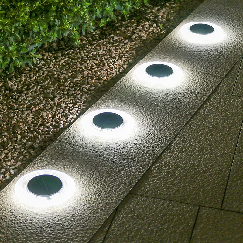Solar-Untergrundleuchte, 28 LEDs, wasserdicht, für den Außenbereich, Rasenleuchte, Deckleuchte, in den Boden eingelassene Solar-Terrassenlampe, LED-Garten, Hof, Rasen, Gehweg, Dekor, Solar-Wandleuchte 2025 - $15.99 –P4