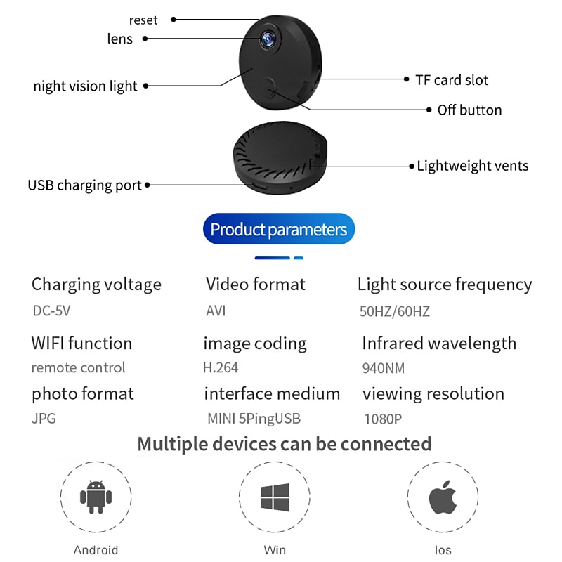 2025年 hdq15 ミニカメラ監視 ip wifi hd 1080p ナイトビジョンリモートスマートホームマイクロセキュリティ保護ベビーモニターカメラ  コレクション – $25.99 –P9