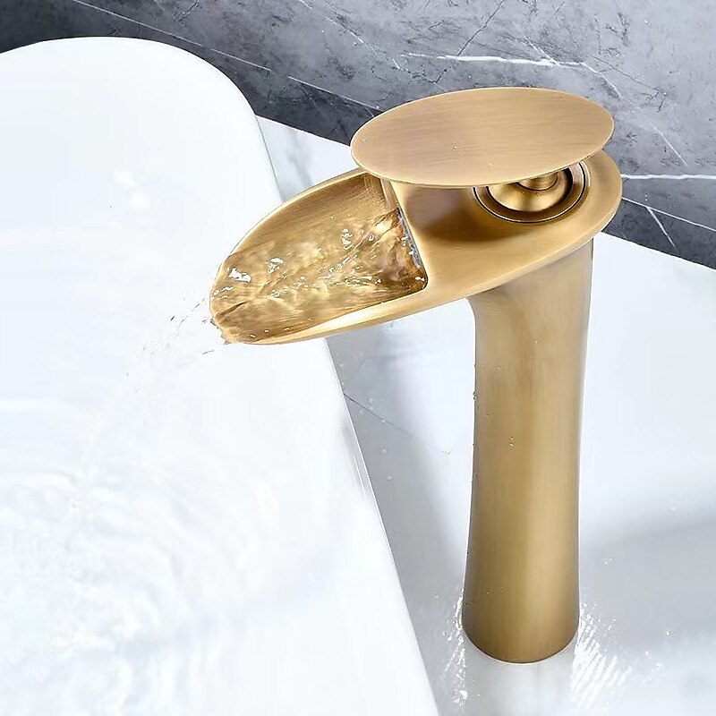 Bathroom Sink Faucet - Waterfall Electroplated / Painted Finishes Centerset Single Handle One HoleBath Taps 2025 - $97.99 –P18