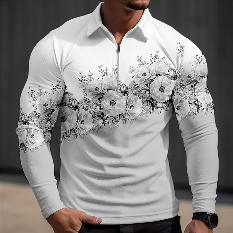 Derby del Kentucky Per uomo Floreale Polo Hawaiane Maglia da golf Manica Lunga Magliette polo Camicie con Colletto Casual Abbigliamento mare Abbigliamento da vacanza Abbigliamento tropicale Abiti da del 2026 a $25.99 –P5