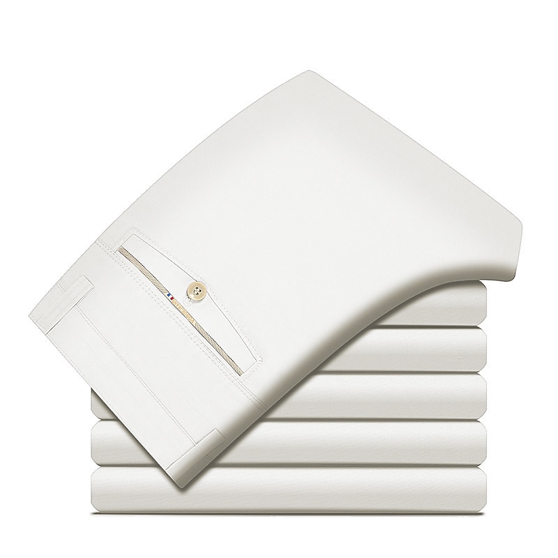 Per uomo pantaloni della tuta Pantaloni Tasche Gamba dritta Liscio Matrimonio Ufficio Attività commerciale Misto cotone Moderno Da cerimonia Nero Bianco Media elasticità del 2025 a $23.99 –P9