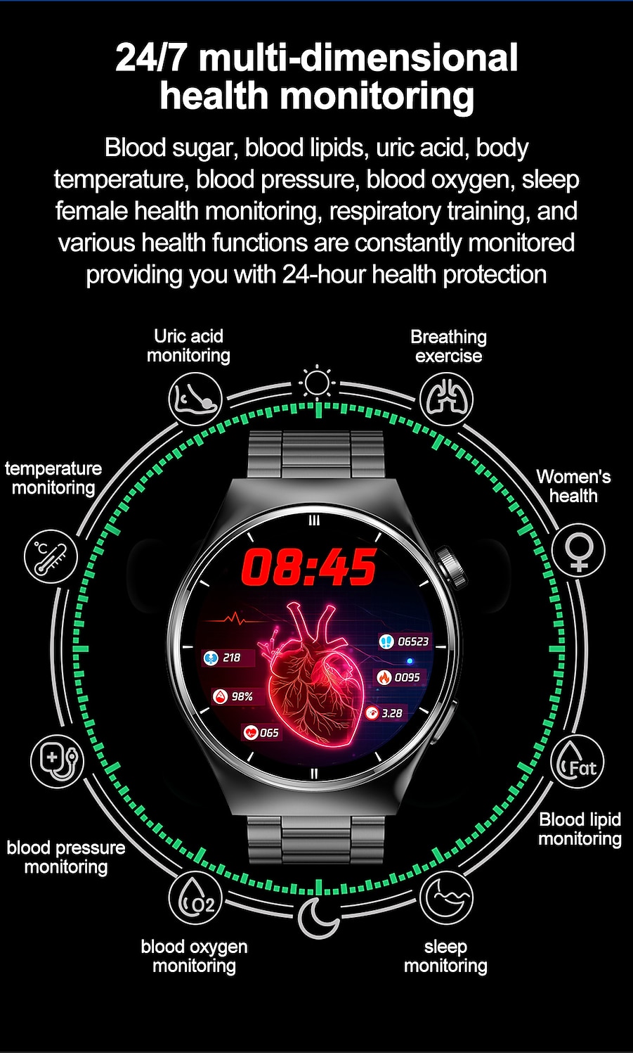 2025年 imosi f320 レーザー理学療法血糖スマートヘルスウォッチフィットネスランニングウォッチ Bluetooth 温度監視歩数計 Android ios と互換性女性男性 ip67 防水 コレクション – $94.79 –P14
