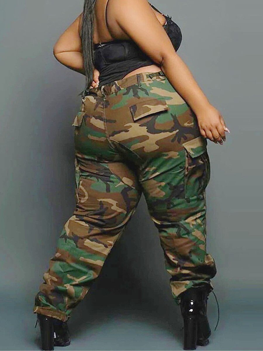 Women's Cargo Pants Plus Size Curve  Trousers Full Length Fashion Streetwear Street Daily Camouflage XL 2XL Fall Winter 2023 - US $26.99 –P2