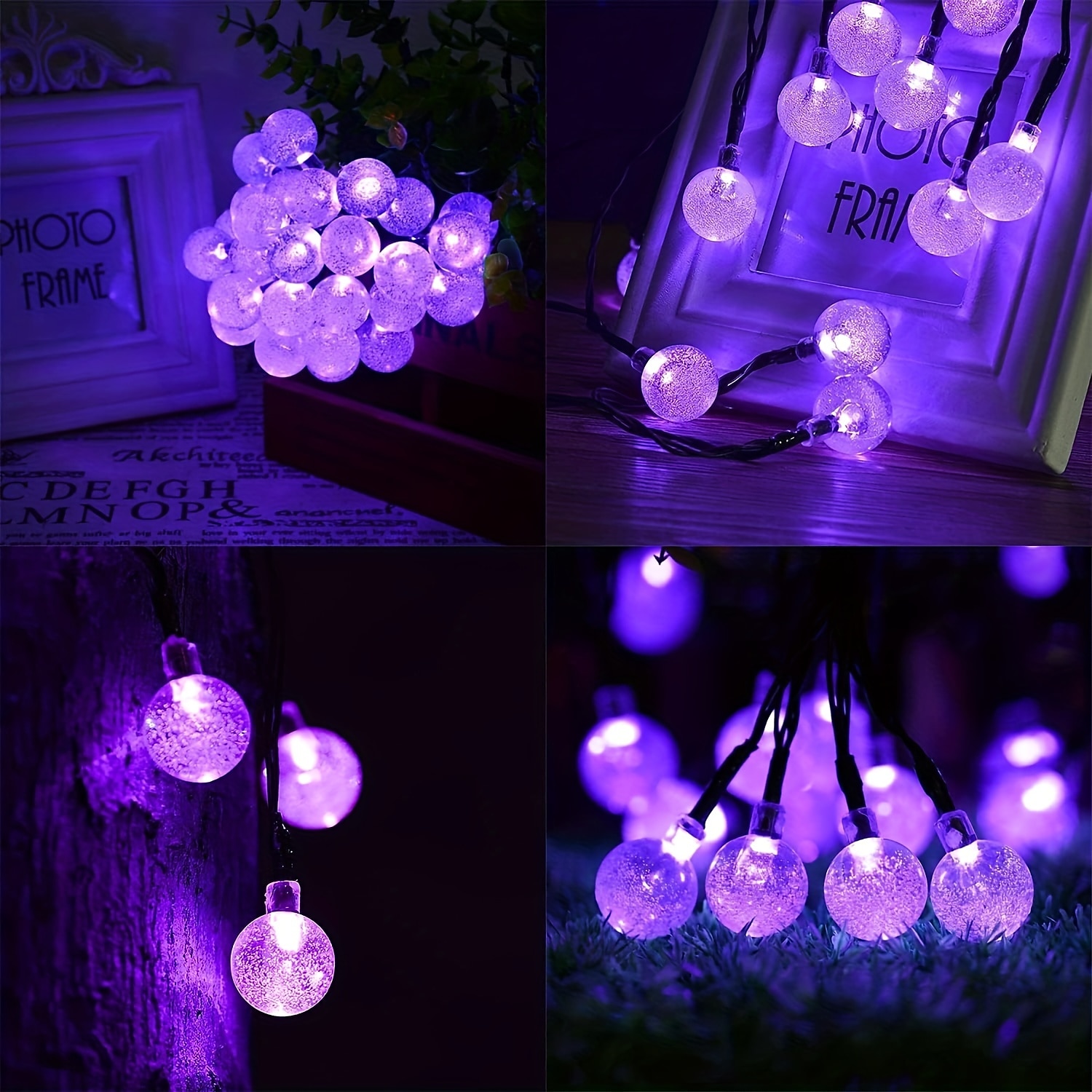 Led Solar Bubble Sfera Di Cristallo Viola Stringa Luminosa Da Esterno Impermeabile Da Cortile Per Decorazioni Natalizie Di Halloween Da Esterno del 2025 a $20.99 –P1