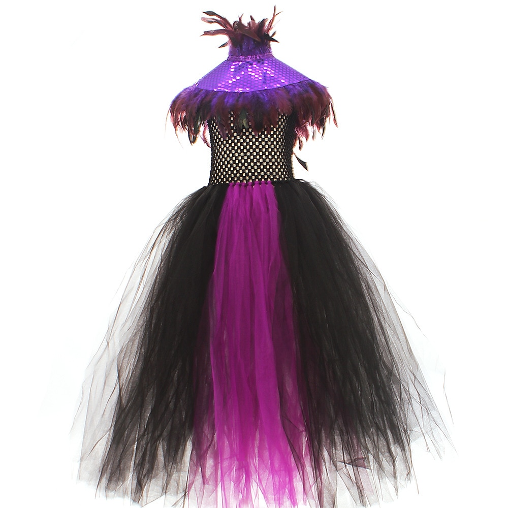 Halloween Hexe Maleficent Walpurgisnacht Kleid Cosplay Kostüm Tutu Kinder Mädchen Cosplay Halloween Leistung Party Halloween Halloween Karneval Maskerade Einfaches Karnevalskostüm 2025 - $48.99 –P9