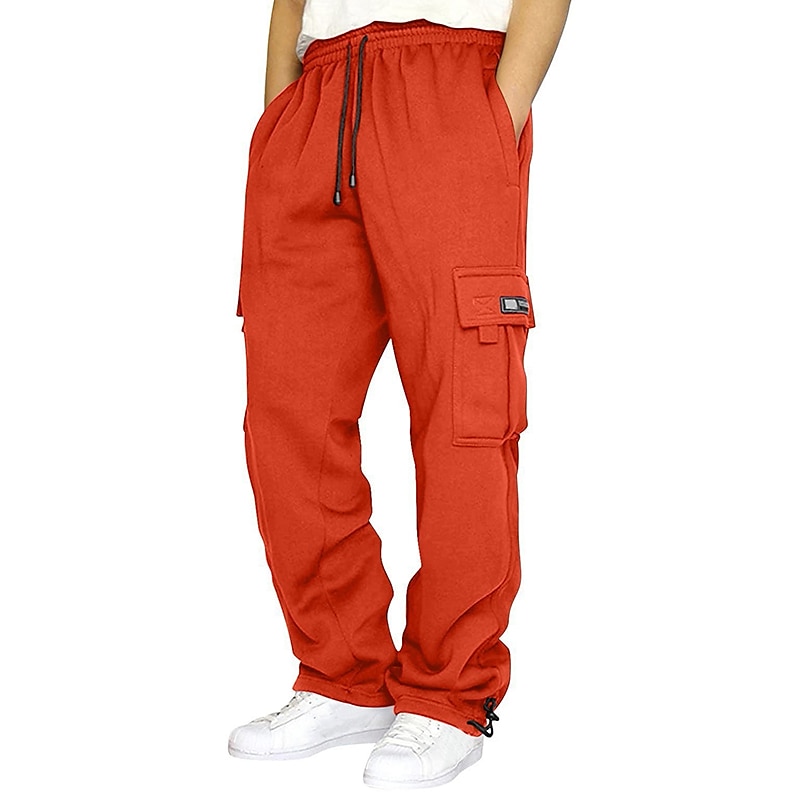 Men's Sweatpants Joggers Trousers Cargo Sweatpants Pocket Plain Comfort Breathable Outdoor Daily Going out Fashion Casual Dark Khaki Black 2025 - $18.49 –P12