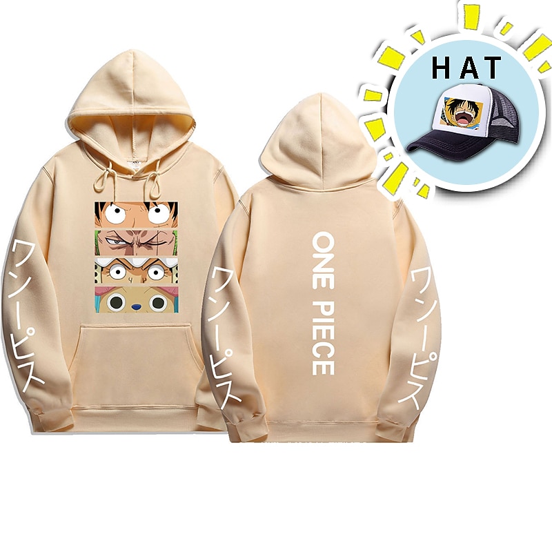 egy darab majom d. luffy roronoa zoro tony tony chopper kapucnis pulcsi anime anime elülső zsebes grafikus pulcsi férfi női unisex felnőttek melegbélyegzésű 100% poliészter kalappal 2025 - $35.99 –P2
