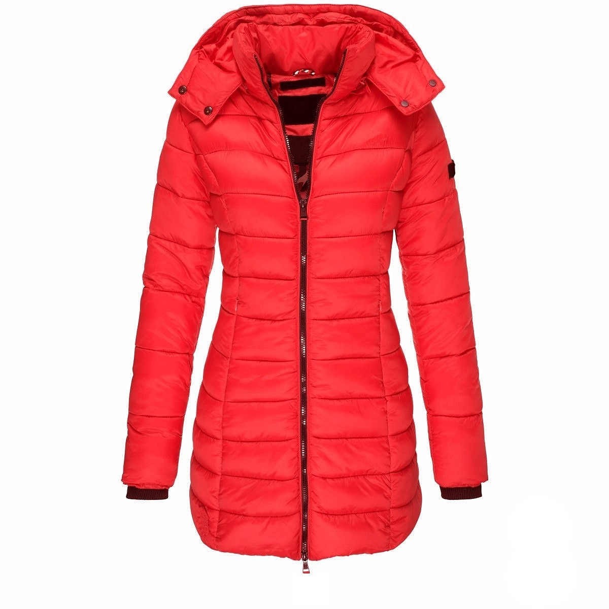 Dames Gewatteerd sportjack Wandelwindjack Winter Buitenshuis Geïsoleerd Thermisch Warm waterdicht Winddicht Overkleding Windjacks Kleding Bovenlichaam Gehele Lengte Zichtbare Rits Vissen Klimmen 2025 - $41.99 -P3