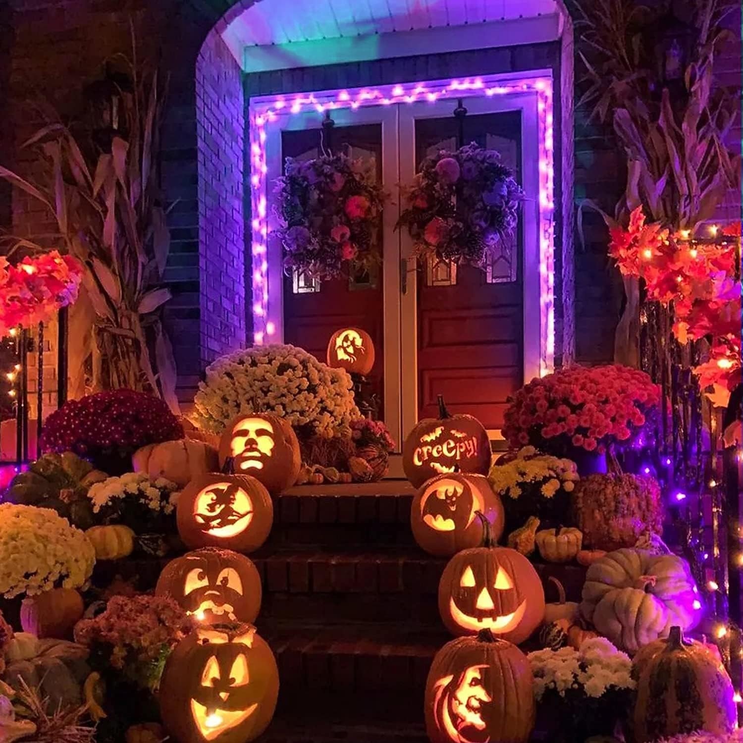 Halloween Noël boîte à piles étanche guirlande lumineuse 8 fonctions télécommande intérieure et extérieure cour jardin décoration de mariage lumière 4m-30leds/6.5m-50leds/10m-100leds de 2025 ? $15.99 –P5