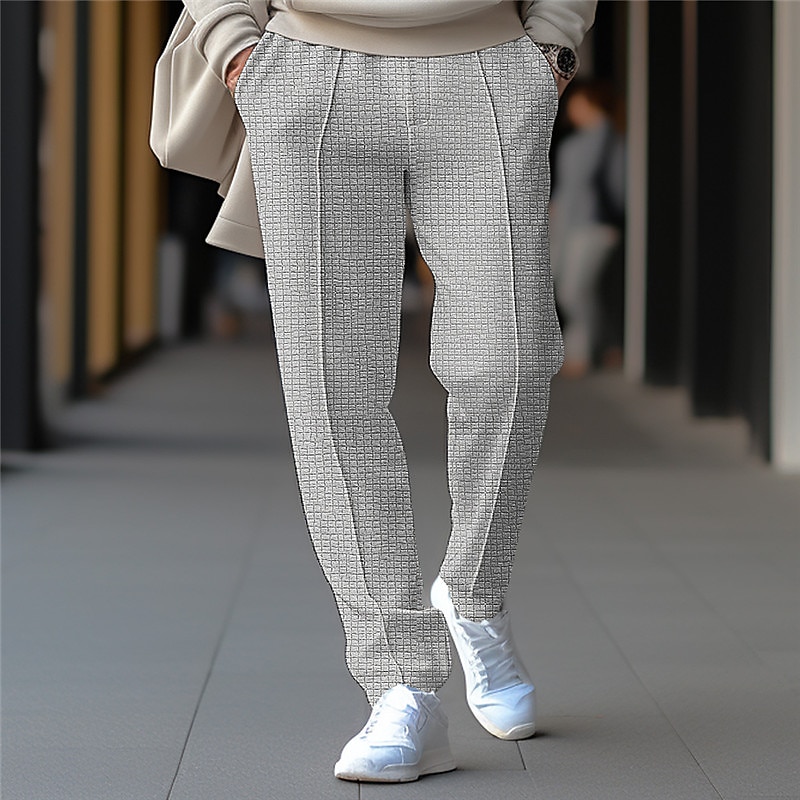 Per uomo Nido d'ape Pantaloni della tuta Pareggiatore Pantaloni Pantaloni della tuta a gamba dritta A cordoncino Vita elastica Liscio Comfort Traspirante Informale Giornaliero Per eventi Sportivo Di del 2025 a $18.99 –P4