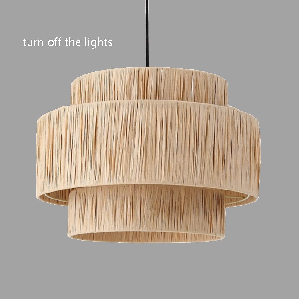 100 cm conception avec îlot Suspension Rotin Traditionnel / Classique Rustique 110-120V 220-240V de 2026 ? $173.99 –P2