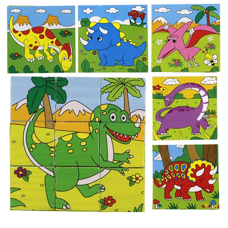 puzzle 3d din lemn pentru cadouri de aniversare pentru copii jucării puzzle pentru grădiniță bloc de construcție 3d din lemn pictură pe șase fețe 2025 - $23.99 –P14