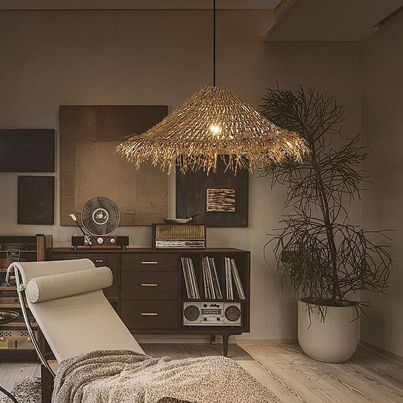 LED Pendant Lamp Rattan Pendant Light 30/40m Retro Suspension Lamp Woven Hanging Lamp Wicker Lampshade Hanging Light Fixture for Dining Table Restaurant 110-240V 2025 - $449.99 –P5
