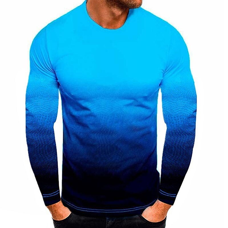 Men's T Shirt Tee Top Long Sleeve Shirt Long Sleeve Crew Neck Spring &  Fall Color Block Fashion Designer Basic Vacation Street Going out Black White Red Top Tee for Men 2025 - $13.49 –P2