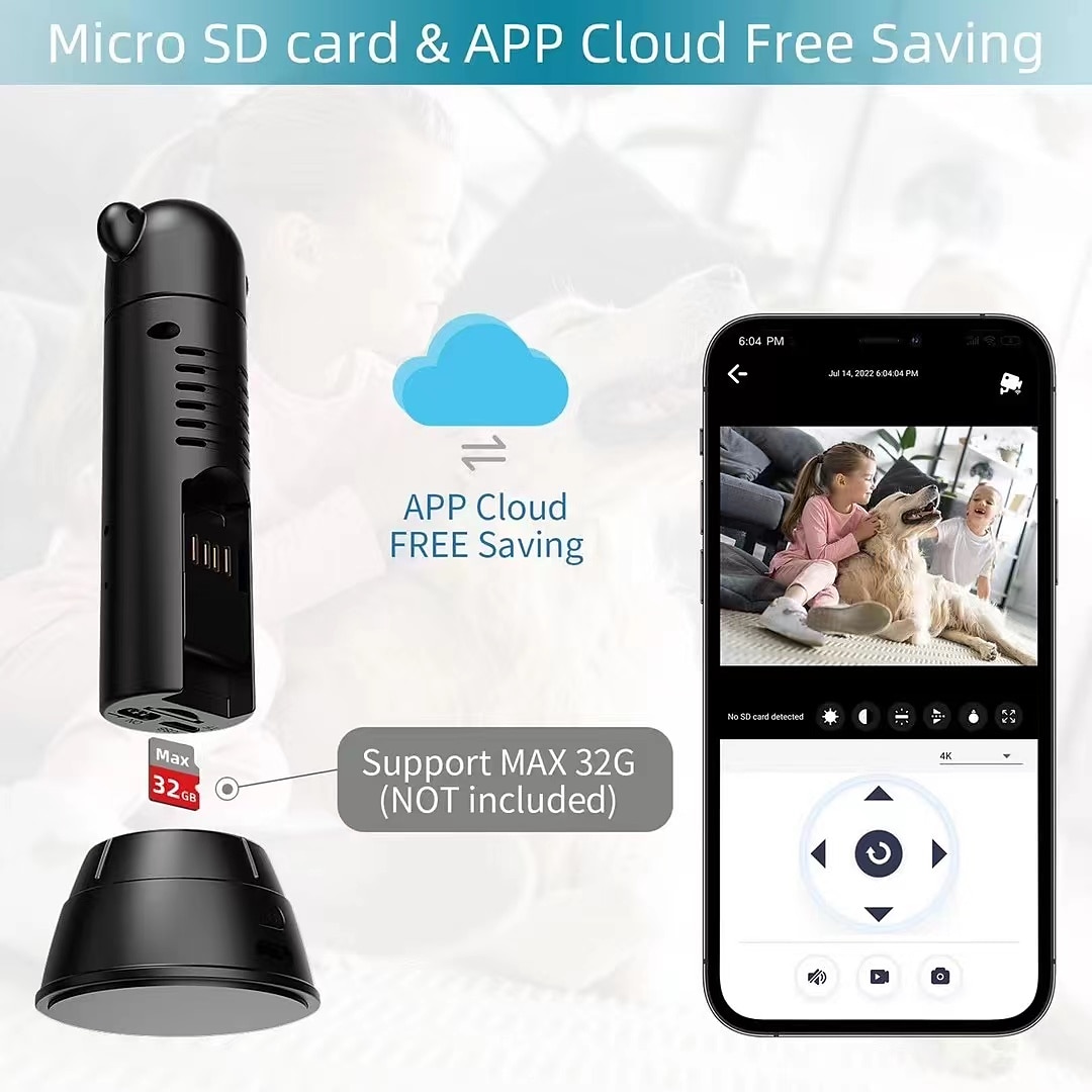 2025年 HD 1080 wifi ワイヤレスカメラ 360 度回転携帯電話リモートナイトビジョンホーム屋内モニター  コレクション – $43.99 –P1