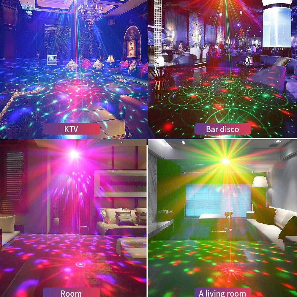 Party light indoor discobal licht – geluid geactiveerde dj led podiumverlichting met patroonprojectie en afstandsbediening, perfect cadeau voor feesten en evenementen 2025 - $65.99 –P8