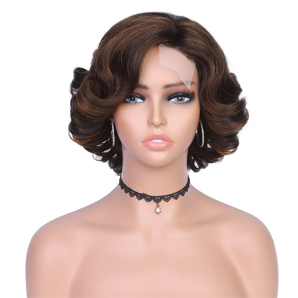 Synthetische pruiken Gekruld Asymmetrisch kapsel Machinegemaakt Pruik Kort A1 A2 A3 A5 A6 Synthetisch haar Dames Cosplay Zacht Feest Zwart Bruin Donkerbruin 2025 - $24.99 –P2
