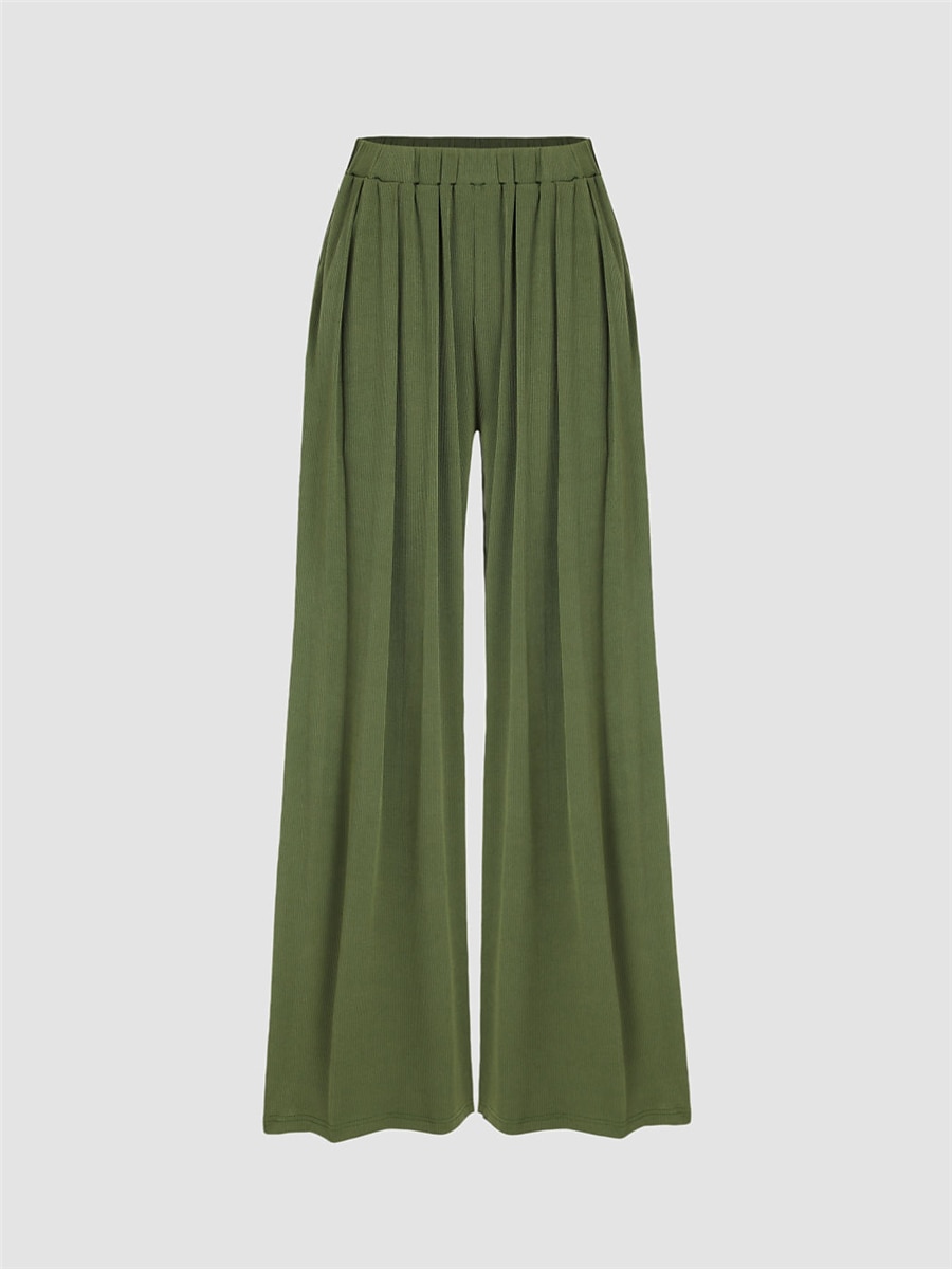 Damen-Kleiderhose mit weitem Bein, lange Hose, Modaltasche, mikroelastisch, hohe Taille, Mode, Streetwear, Straße, Alltag, Weiß/Schwarz, Schwarz, S, M, Herbst, Winter 2025 - $24.99 –P6
