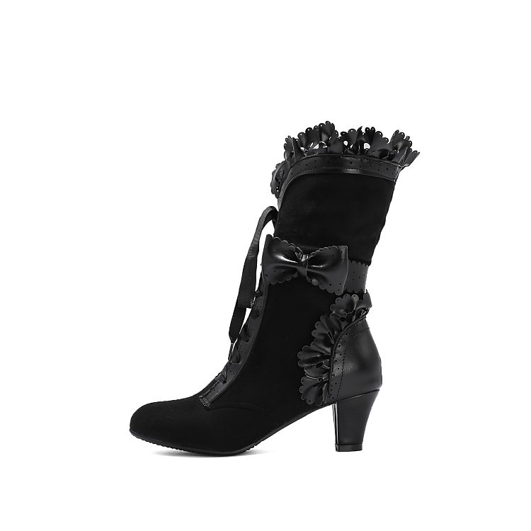 Mujer Botas Zapatos de Navidad Bullock Zapatos Tallas Grandes Exterior Navidad Diario Color sólido Botines Botines Invierno Encaje Tacón de gatito Dedo redondo Elegante Casual Minimalismo Zapatos de 2025 - $59.99 –P20