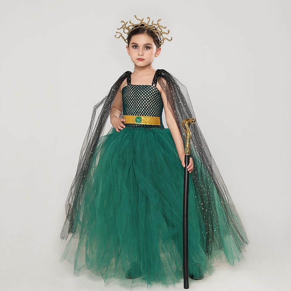 Medusa Šaty Cosplay kostým Sukénka Dětské Dívčí cosplay Výkon Párty předvečer Všech svatých Karneval Plesová maškaráda Jednoduchý karnevalový kostým 2025 - $54.99 –P4