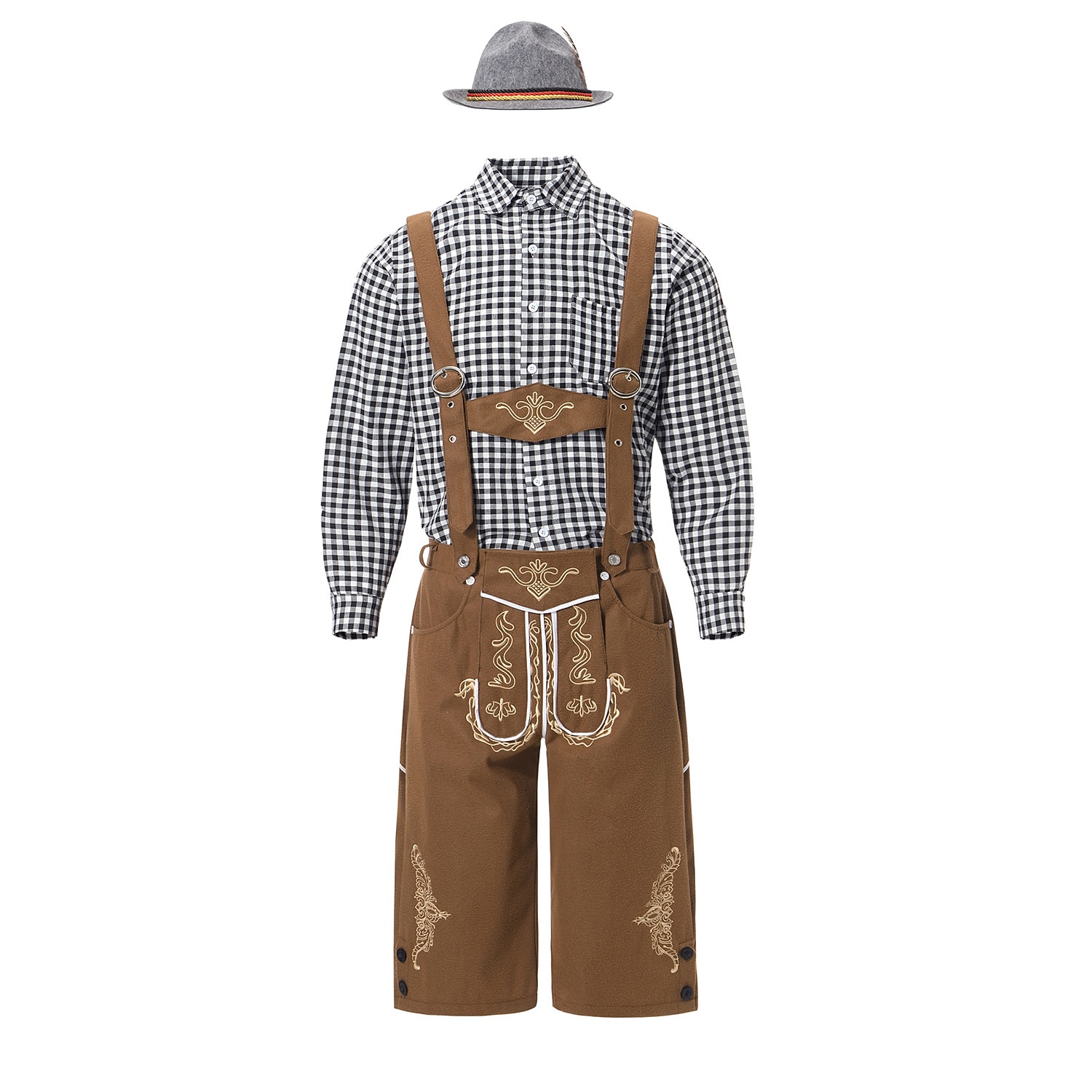 Oktoberfest Lederhosen Hemd Bayerisch Bayerisch Deutsch Wiesn Herren Stoff im traditionellen Stil Bluse Shorts Hut 2026 - HUF 24835 –P11