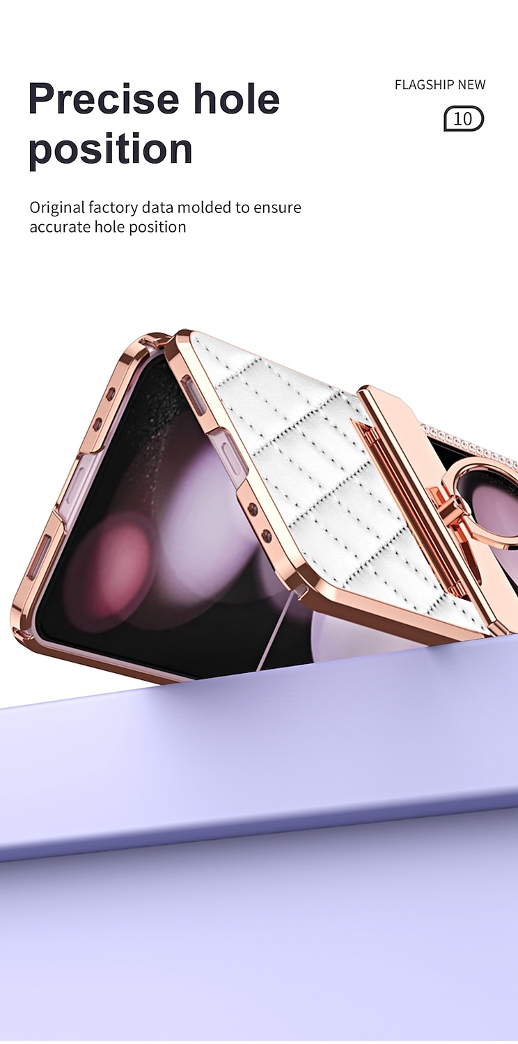 Phone Case For Samsung Galaxy Z Flip 7 Z Flip 6 Z Flip 5 Z Flip 4 Z Flip 3 Back Cover Shockproof Crystal Diamond TPU PU Leather 2025 - $29.99 –P11