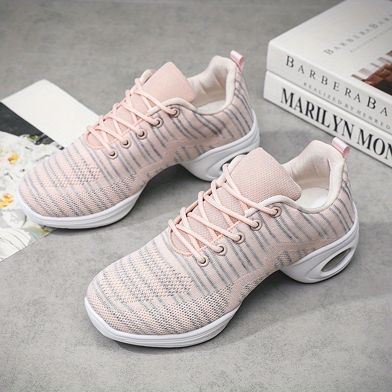 tênis de dança de malha leve femininos – sapatos de jazz respiráveis com cadarço para fitness, zumba e dança hip-hop de 2025 por $34.99 –P5