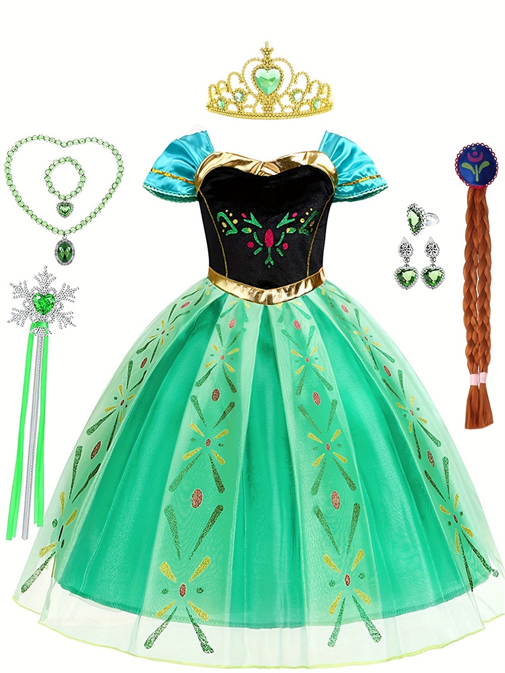 Frozen DinBasme Prințesă Anna Rochie de fete cu flori Costum de petrecere tematică Rochii din tul Cosplay Film Cosplay for Fete Pentru copii Carnaval Mascaradă Nuntă Invitat la nunta 2025 - $33.99 –P1