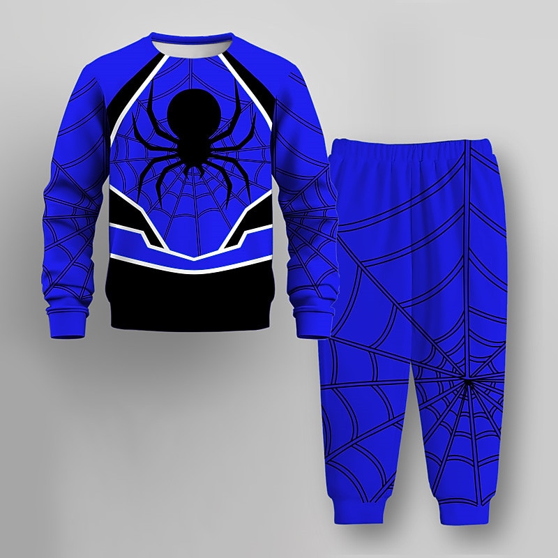 Pojkar 3D SPIDER Sweatshirt & Sweatpants Set Set Långärmad 3d-utskrivning Höst Vinter Aktiv Mode Häftig Barn 3-12 år Rund hals Utomhus Semester Gata Normal 2025 - $23.99 –P7