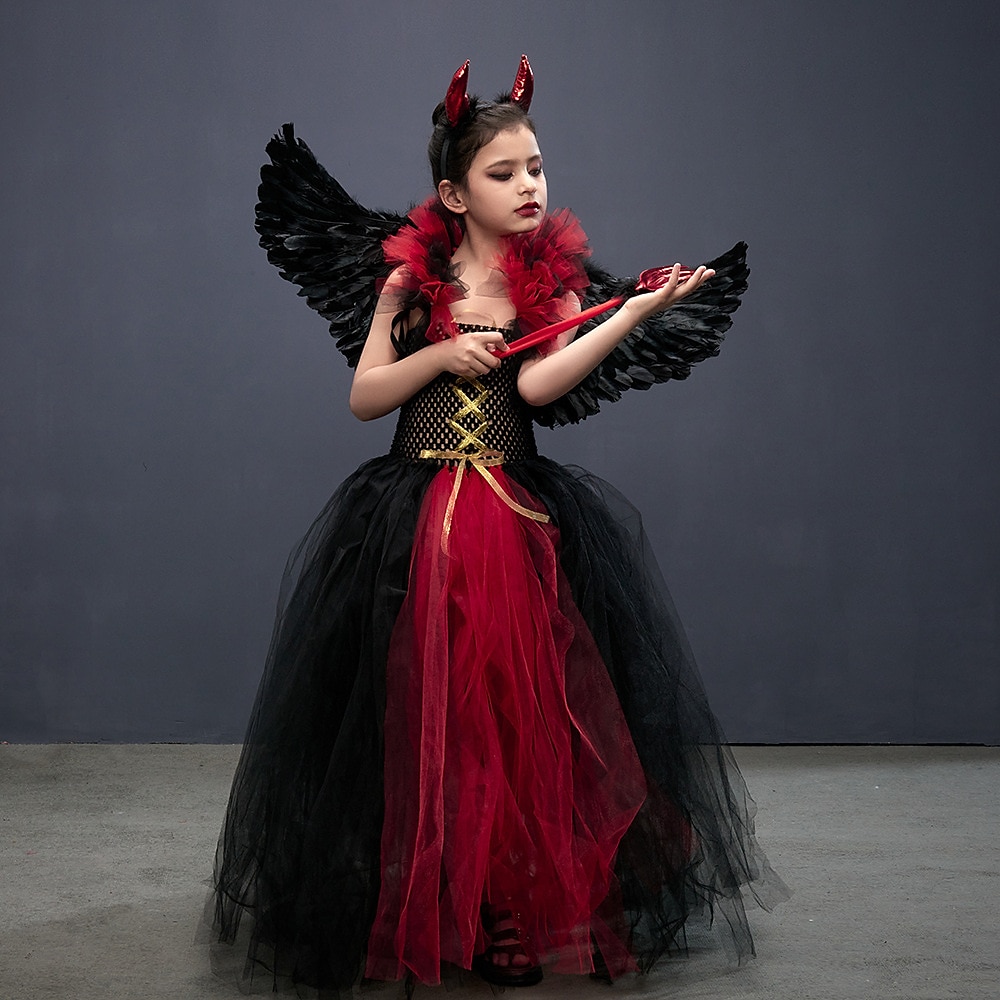 Notte di Valpurga Vestito Costume Cosplay Tutu Strega malefico Diavolo Cosplay Bambini Ragazze Carnevale Mascherata martedì grasso Feste Halloween Performance Vestirsi del 2026 a $44.99 –P4