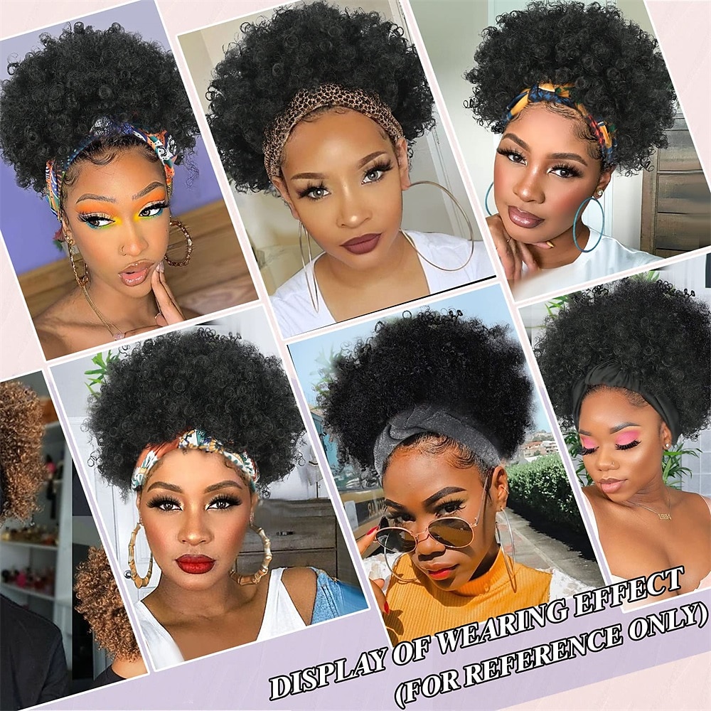 Afro Kinky Curly Wig Headband Wig Gray Wigs for Women Short Curly Afro Wig with Headband Attached Synthetic Gray Ombre Wig Womens Curly Real Hair Glueless Wig Gray Hair Wigs 4Inch 2025 - $24.99 –P12
