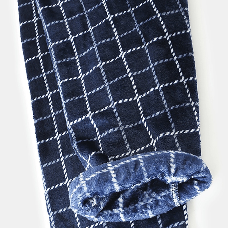 Hombre Ropa de salón Pijama Conjunto pijama Top y pantalón de pijama 2 Piezas Plaid Elegante Casual Confort Hogar Diario Franela Comodidad Cuello Barco Manga Larga Pullover Pantalón Cintura elástica 2025 - $48.99 –P7