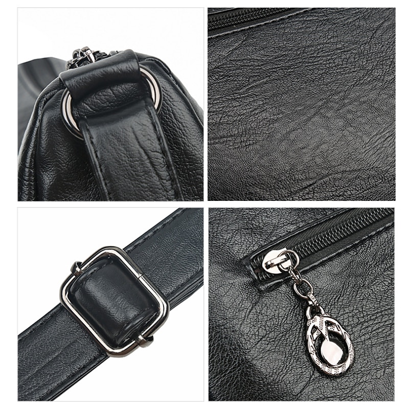 női műbőr crossbody táska - több zsebes vállas kézitáska cipzárral a mindennapi alkalmi használatra 2025 - $24.99 –P13