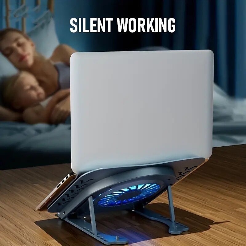 bærbar stativ med kjølevifte sammenleggbar bærbar radiator og holder kjøleputebrakett med lydløs vifte for macbook nettbrett notebookstativ bord for bærbart tilbehør 2025 - $42.99 –P7