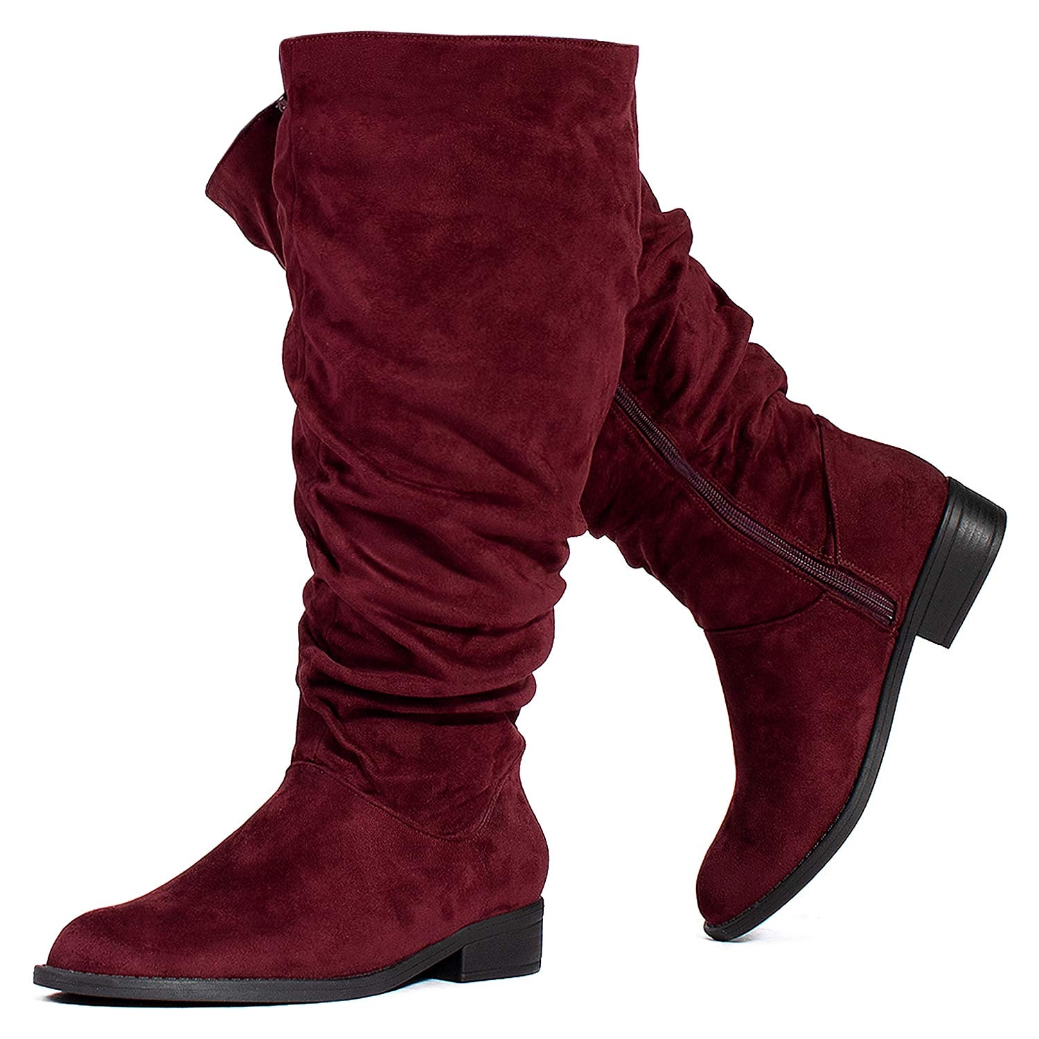 Femme Bottes Bottes mollet larges Chaussures en daim Bottes souples Extérieur du quotidien Couleur unie Bottes mi-mollet Hiver Fermeture Talon Plat Bout rond Décontractées Confort Minimalisme Daim de 2025 ? $54.99 –P3