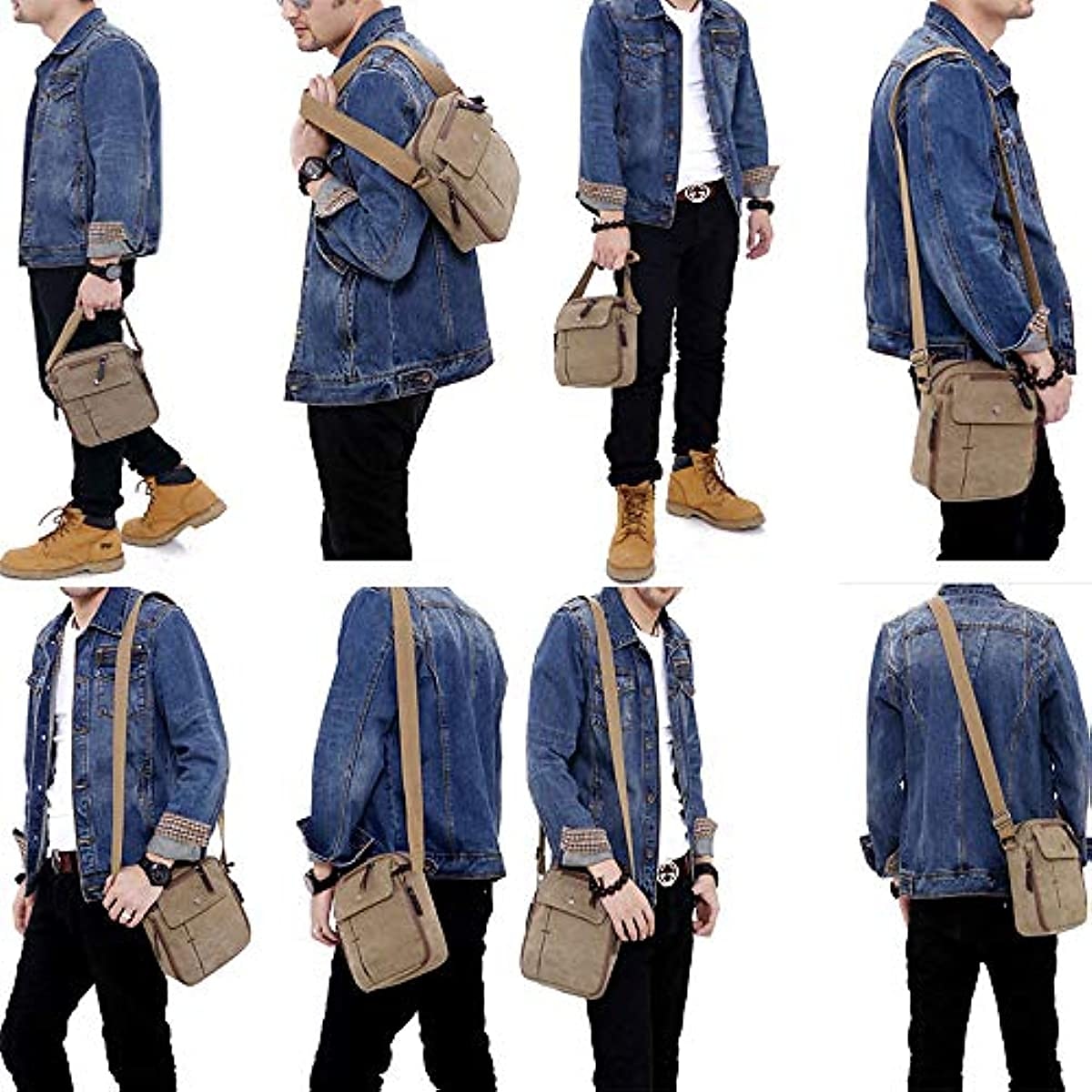 Men's Canvas Crossbody Shoulder Bag – Multi-Pocket Travel Messenger Bag with Zipper Compartments for Outdoor, Commuting, and Daily Use 2026 - $19.99 –P6