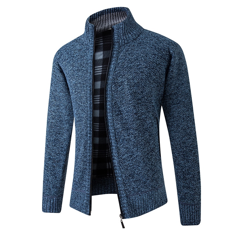 Per uomo Cardigan Maglione Maglione con zip A coste Maglia Standard Tasche Lavorato a maglia Liscio Colletto alla coreana Top caldi Contemporaneo moderno Da tutti i giorni Per uscire Abbigliamento del 2025 a $24.99 –P7