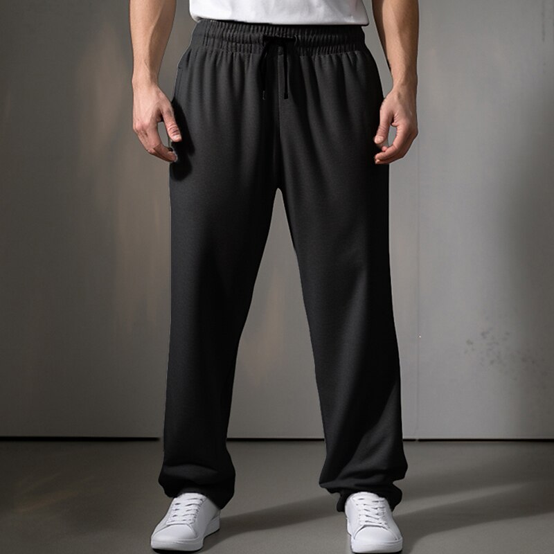 Homens Calças Esportivas Corredores Calça de moletom com pernas largas Calças Bolsos Com Cordão Cintura elástica Tecido Conforto Respirável Ao ar livre Diário Para Noite Moda Casual Preto Cinzento de 2025 por $15.49 –P1