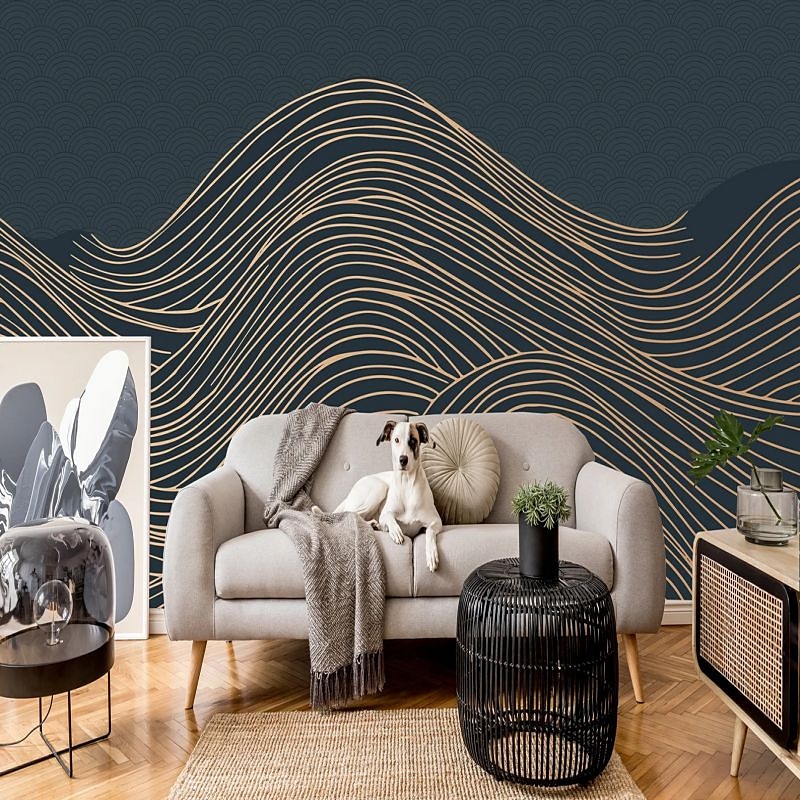 cool wallpapers 3d abstracte muurschildering behang muurschildering muurstickers bladeren abstracte schets foto geschikt voor hotel woonkamer slaapkamer art deco 2025 - $51.99 –P16