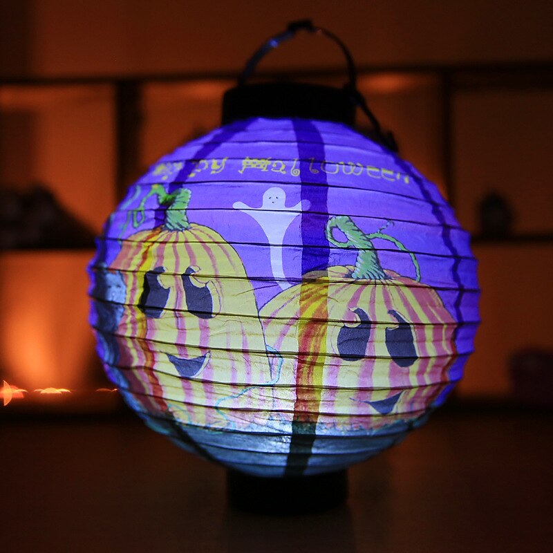 Halloween Paper Lantern Pumpkin Bat Spider Skeleton Castle LED Lantern Light for Indoor Outdoor Halloween Party Decor 2025 - $9.49 –P11
